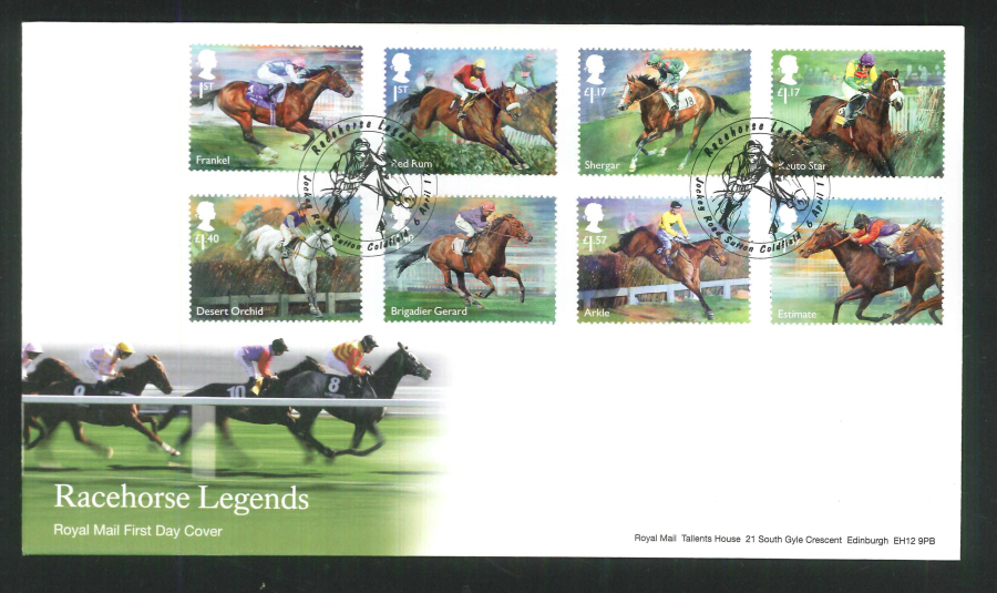2017 - First Day Cover "Racehorse Legends" -Jockey Road Postmark